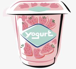草莓味的酸奶一盒酸奶高清图片