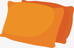 手绘家居水彩橘色枕头矢量图高清图片