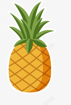 线条菠萝手绘黄色菠萝高清图片