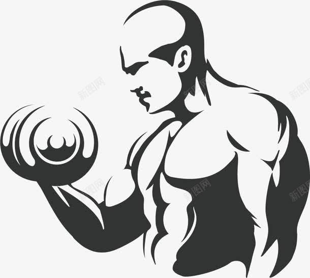 男人哑铃健身俱乐部logo图标png_新图网 https://ixintu.com 健康 健身俱乐部LOGO 健身俱乐部logo 减肥 减脂 字母 美体 运动