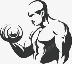 健身俱乐部logo男人哑铃健身俱乐部logo图标高清图片