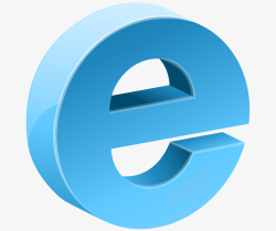 互联网E字手绘蓝色立体网络符号e立体字高清图片