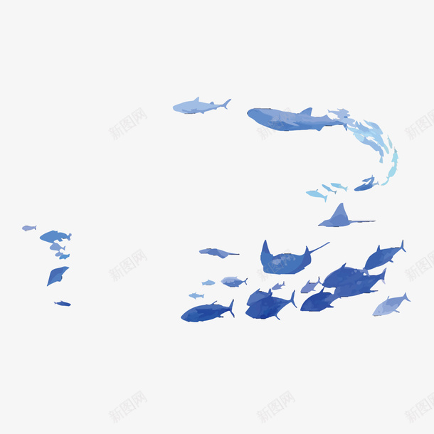 蓝色保护海洋图形png免抠素材_新图网 https://ixintu.com 保护海洋 公益 公益海报 剪影风格 海洋污染 海洋破坏 蓝色 高清 鱼