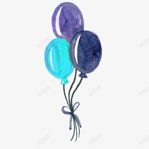 蓝色的气球png免抠素材_新图网 https://ixintu.com 卡通 彩绘 手绘 气氛 气球 节日 装饰