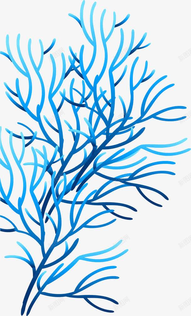 蓝色简约珊瑚植物png免抠素材_新图网 https://ixintu.com 免抠PNG 植物 海底 珊瑚 简约 蓝色 装饰图案