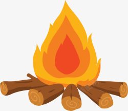 木材烧火卡通柴火堆高清图片