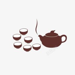 棕色茶壶冒气的茶壶高清图片
