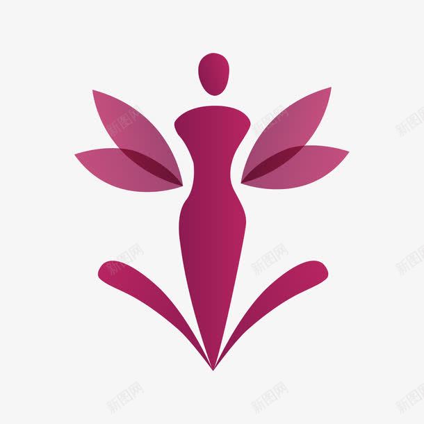 创意logo图标png_新图网 https://ixintu.com logo模板 logo设计 创意设计 女性 标志图标 翅膀