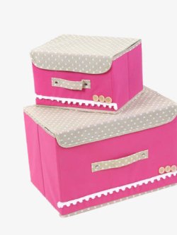 清新防尘箱子粉色收纳盒高清图片