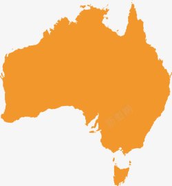 黄色澳大利亚澳洲地图素材