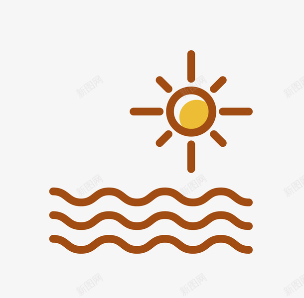 简易线条太阳当空照矢量图eps免抠素材_新图网 https://ixintu.com 太阳当空照 水波 矢量图案 简易线条 矢量图