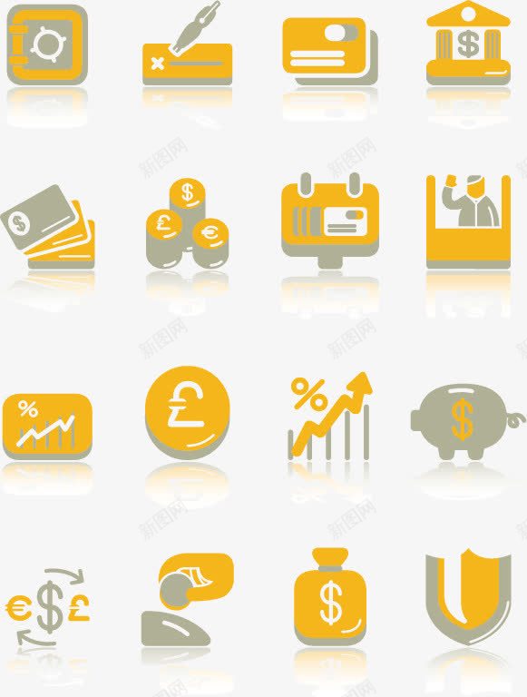 金融图标png_新图网 https://ixintu.com 信用卡 图标 经济 货币符号 金融