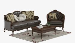 欧式美式沙发组合单人沙发高清图片