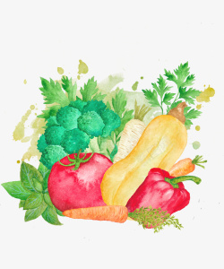 西兰花手绘手绘蔬菜高清图片