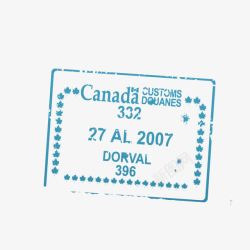 蓝色加拿大邮戳素材