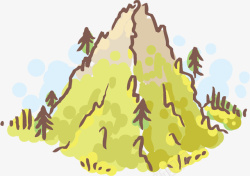绿树图案卡通大山和绿树图案高清图片