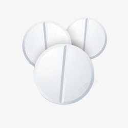 医疗药片手绘白色圆形药片高清图片
