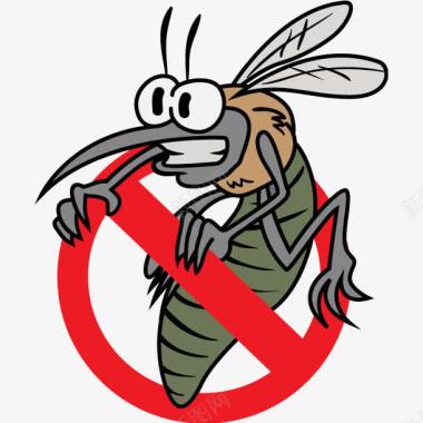 卡通禁止蚊子疾病预防宣传图标免图标