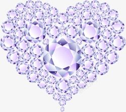 紫色浪漫璀璨心形婚礼请柬素材