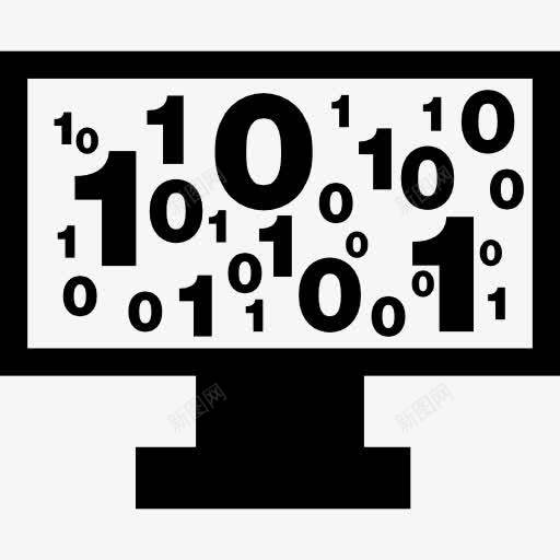 二进制编码的数字在屏幕上图标png_新图网 https://ixintu.com 二进制 二进制代码 屏幕 工具和器具 数字 监控工具 科学 科学的图标