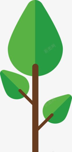 小树变大树绿色扁平化树木高清图片