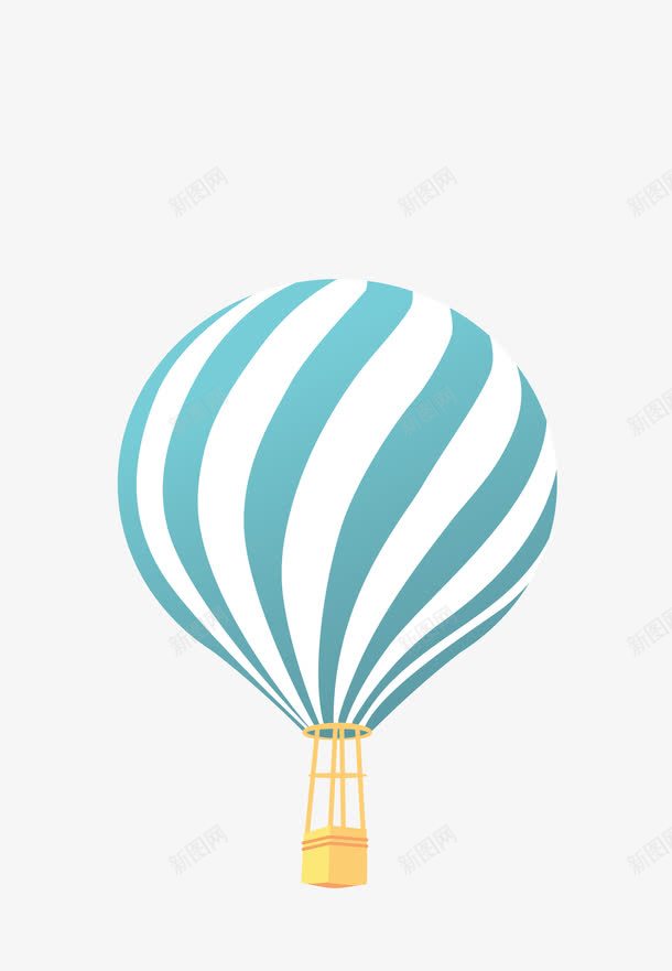 蓝白条热气球png免抠素材_新图网 https://ixintu.com 免扣png 热气球 矢量热气球 蓝白条热气球
