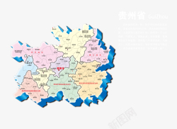 各市分界线贵州省地图高清图片