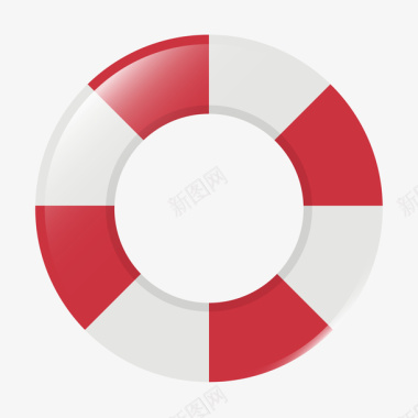 红色救生圈卡通图标图标