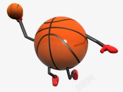 篮球小人跳起灌篮的篮球高清图片