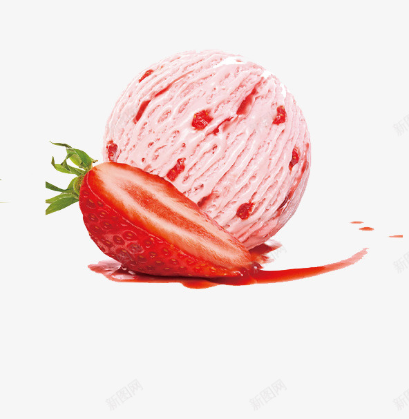 草莓冰淇淋png免抠素材_新图网 https://ixintu.com png图形 png装饰 冰淇淋 草莓 草莓横切面 装饰 食物