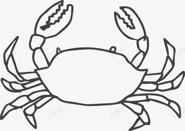 简笔螃蟹png免抠素材_新图网 https://ixintu.com 一只 卡通 手绘 海鲜 线条 螃蟹 螃蟹钳 黑色
