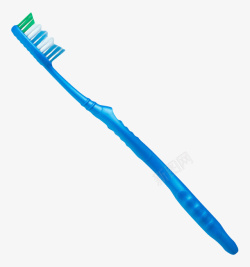 真毛刷毛蓝色塑料硬毛的牙刷实物高清图片