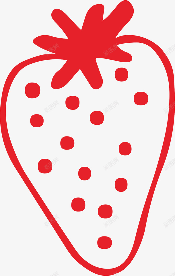 红色草莓png免抠素材_新图网 https://ixintu.com 切水果 水果 水果苹果 简笔水果 简笔画 草莓