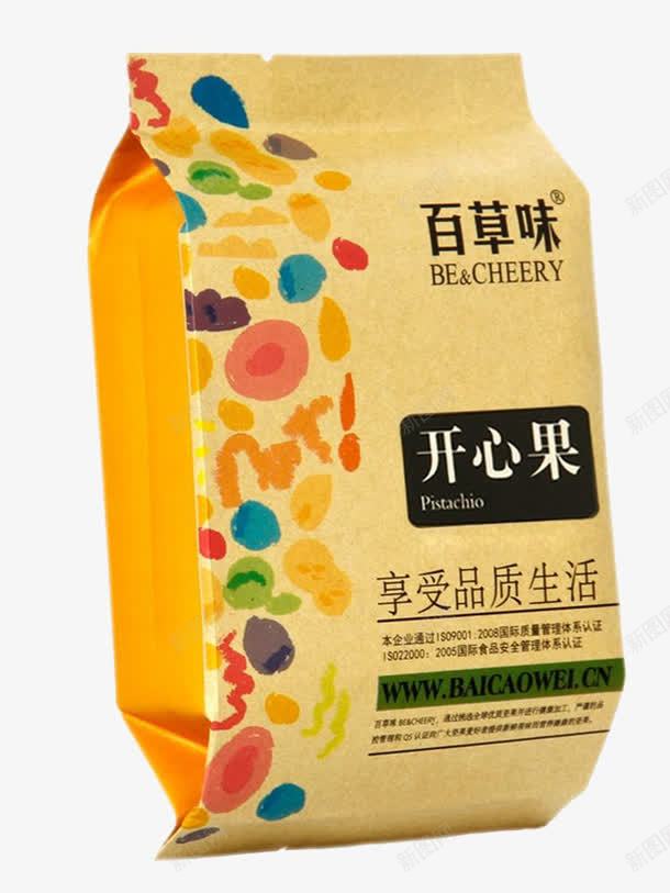 食品包装自立袋png免抠素材_新图网 https://ixintu.com 产品实物 包装设计 开心果 百草味 自立袋 零食 食品