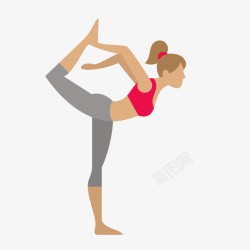 瑜伽人物卡通锻炼身体的女性人物高清图片
