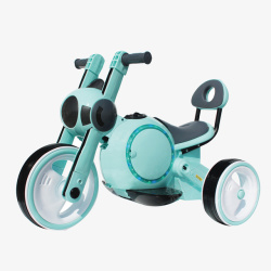 充电电瓶车清新绿色儿童电动摩托车高清图片