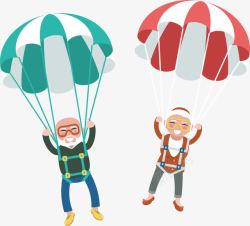 极限运动跳伞挑战极限的老人高清图片