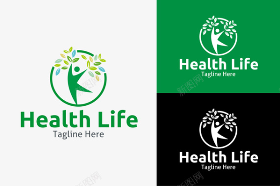 圆形的健康logo矢量图图标图标