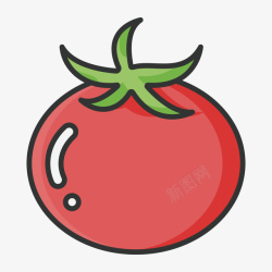 西红柿种植插画红色手绘西红柿卡通插画高清图片