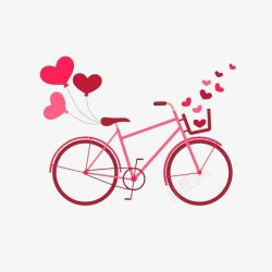 粉色红心漂亮的自行车高清图片