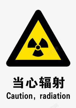 当心辐射防辐射标志图标高清图片