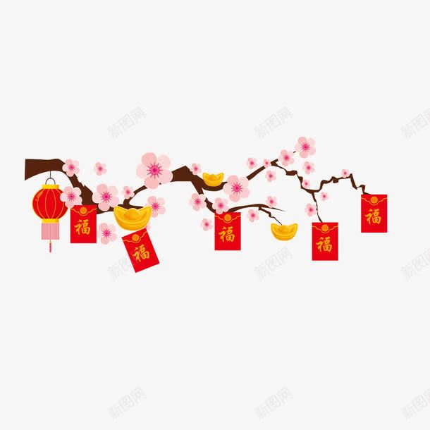 节日红png免抠素材_新图网 https://ixintu.com 300像素图 喜庆 大图免抠 梅花 红包 高清免抠