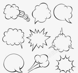 气泡式的箭头9款漫画风格语言气泡高清图片