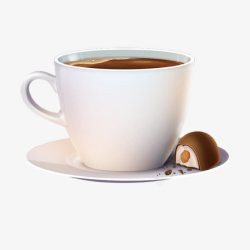 陶瓷杯咖啡杯和甜品高清图片