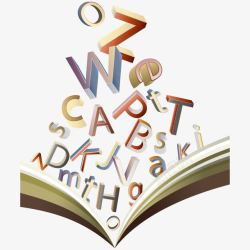 立体k字母logo设计书中飞出的英文字母图标高清图片