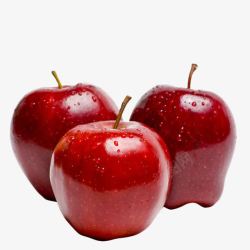 水果红色苹果三个红苹果素材
