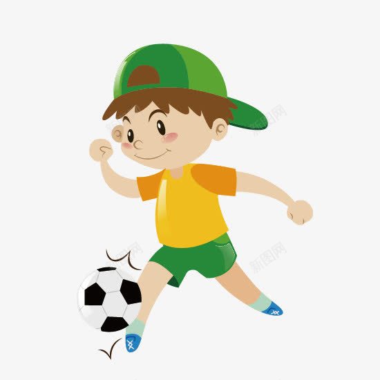 踢足球的小孩子png免抠素材_新图网 https://ixintu.com 卡通手绘踢足球的男孩 卡通男孩 戴帽子男孩 手绘男孩 踢足球的男孩 运动男孩