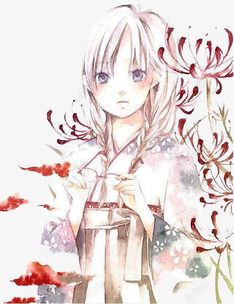 水彩少年插画png免抠素材_新图网 https://ixintu.com 线条 美少女 菊花 铅笔手绘