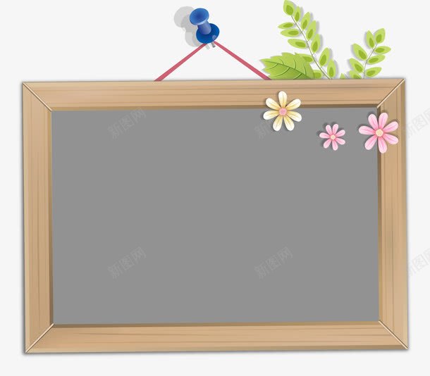 手绘黑板png免抠素材_新图网 https://ixintu.com AI 卡通 叶子 图钉 手绘 木纹 绿叶 花朵 鲜花 黑板