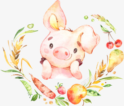 小猪装饰手绘卡通可爱小猪高清图片